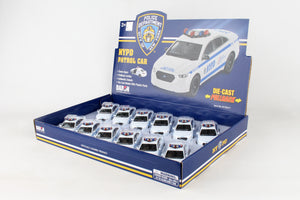 NYPD PULLBACK FORD INTERCEPTOR 12 PIECE COUNTER DISPLAY