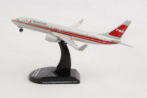 POSTAGE STAMP AMERICAN 737-800 1/300 TWA TAIL