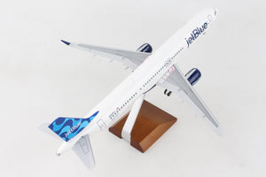 SKYMARKS JETBLUE A321NEO 1/100 RIBBON W/WOOD STAND & GEAR