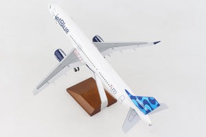 SKYMARKS JETBLUE A321NEO 1/100 RIBBON W/WOOD STAND & GEAR