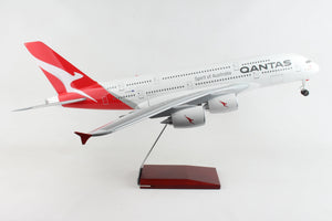 SKYMARKS QANTAS A380 1/100 WITH WOOD STAND & GEAR NEW LIVERY