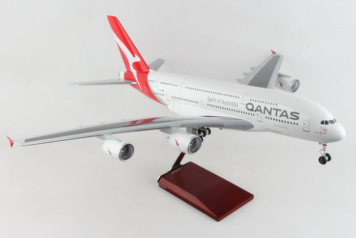 SKYMARKS QANTAS A380 1/100 WITH WOOD STAND & GEAR NEW LIVERY