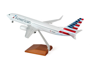 SKR8244 SKYMARKS SUPREME AMERICAN 737-800 1/100 NEW LIVERY W/WOOD STAND&GEAR - SkyMarks Models