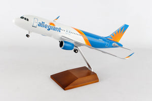 SKR8329  SKYMARKS ALLEGIANT A320 1/100 NEW LIVERY W/WOOD STAND &GEAR - SkyMarks Models