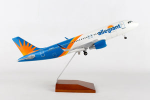 SKR8329  SKYMARKS ALLEGIANT A320 1/100 NEW LIVERY W/WOOD STAND &GEAR - SkyMarks Models