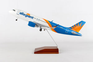 SKR8329  SKYMARKS ALLEGIANT A320 1/100 NEW LIVERY W/WOOD STAND &GEAR - SkyMarks Models