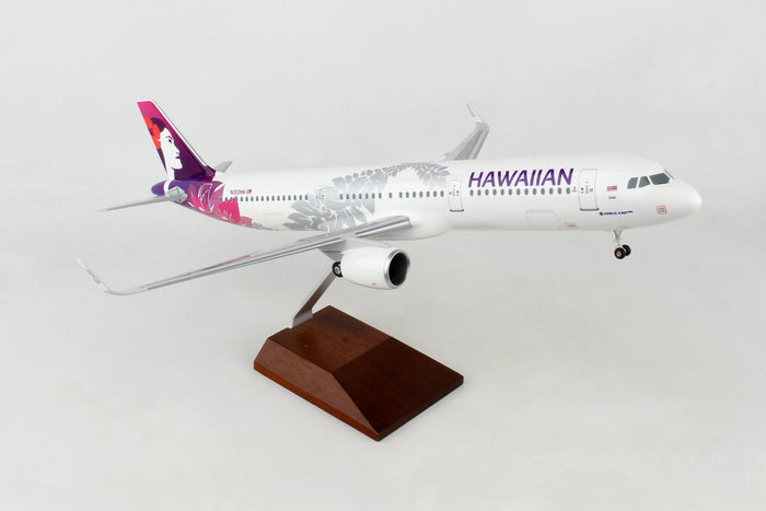 SKYMARKS HAWAIIAN A321NEO 1/100 W/WOOD STAND & GEAR