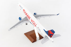 SKYMARKS DELTA A321 1/100 THANK YOU W/WOOD STAND & GEAR