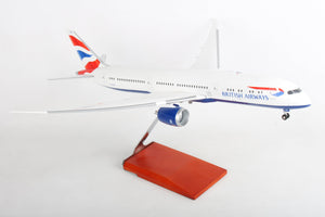 SKR9000 SKYMARKS BRITISH 787-9 1/100 W/WOOD STAND & GEAR - SkyMarks Models