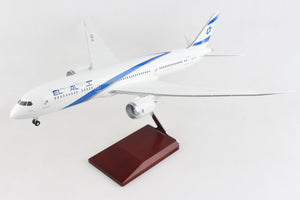 SKYMARKS EL AL 787-9 1/100 W/WOOD STAND & GEAR