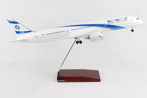 SKYMARKS EL AL 787-9 1/100 W/WOOD STAND & GEAR