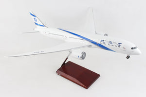 SKYMARKS EL AL 787-9 1/100 W/WOOD STAND & GEAR