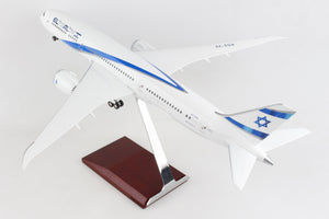 SKYMARKS EL AL 787-9 1/100 W/WOOD STAND & GEAR