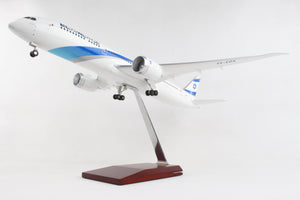 SKYMARKS EL AL 787-9 1/100 W/WOOD STAND & GEAR