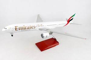 SKR9402 SKYMARKS EMIRATES 777-300ER EXPO 1/100 W/WOOD STAND & GEAR - SkyMarks Models