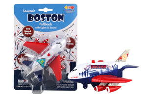 Daron Boston pullback airplane with lights and sound for children ages 3 and up