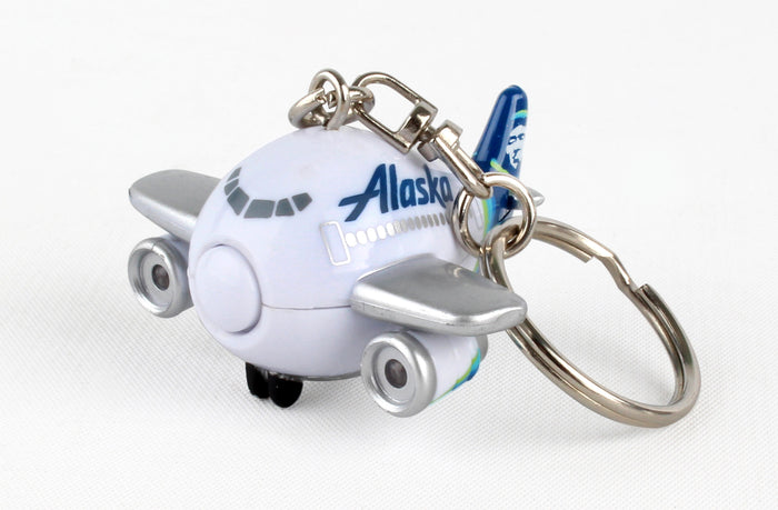 ALASKA AIRLINE KEYCHAIN W/LIGHT & SOUND NEW LIVERY